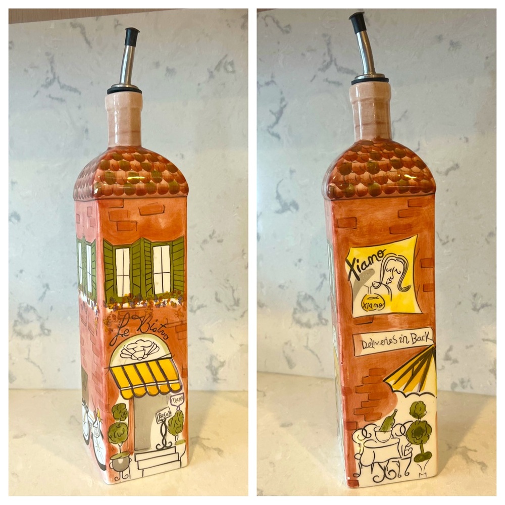 French Bistro Bouteilles Ceramic Oil Dispenser by Carrie Olsen Garrard